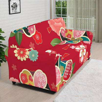Japanese Kimono Pattern Print Sofa Cover