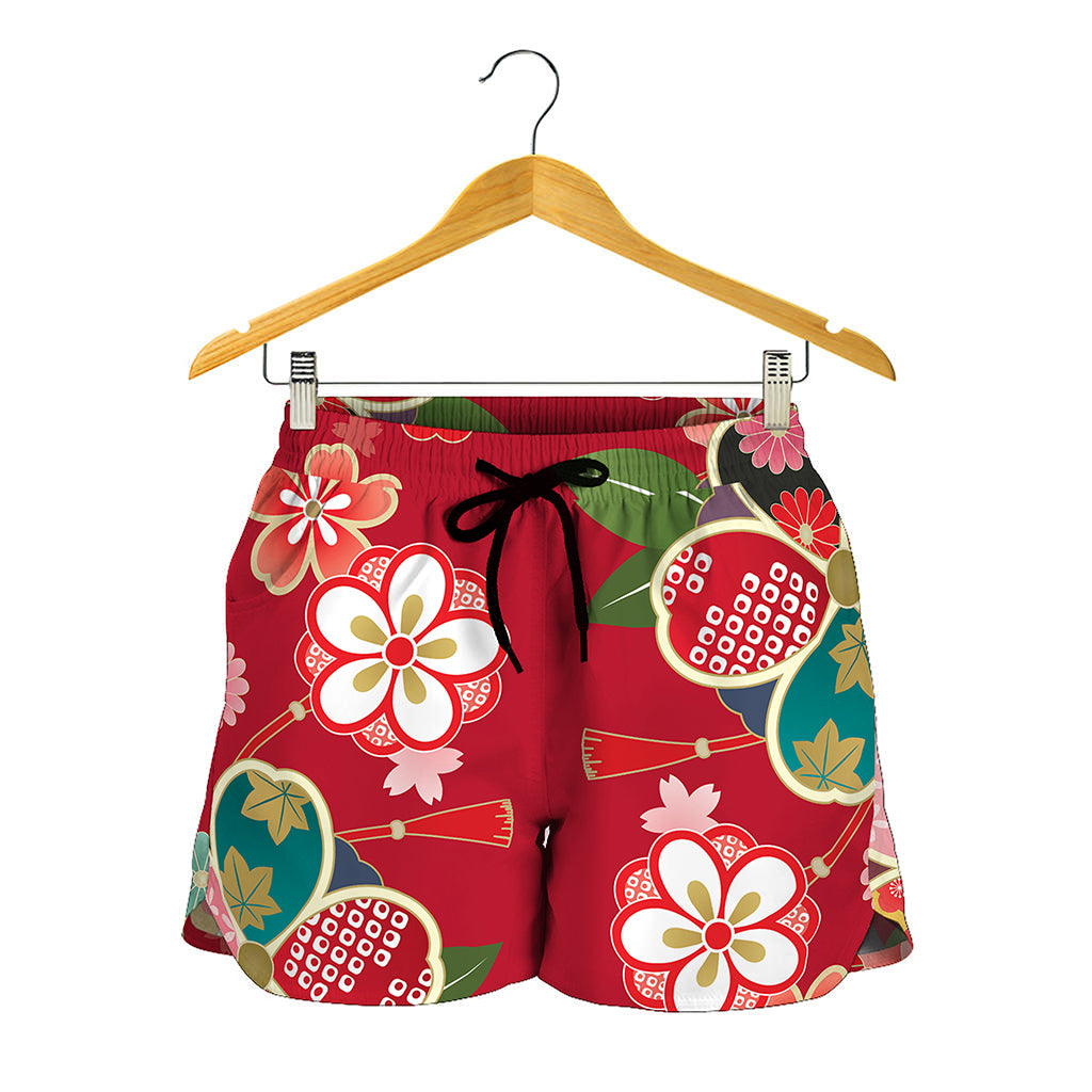 Japanese Kimono Pattern Print Women's Shorts