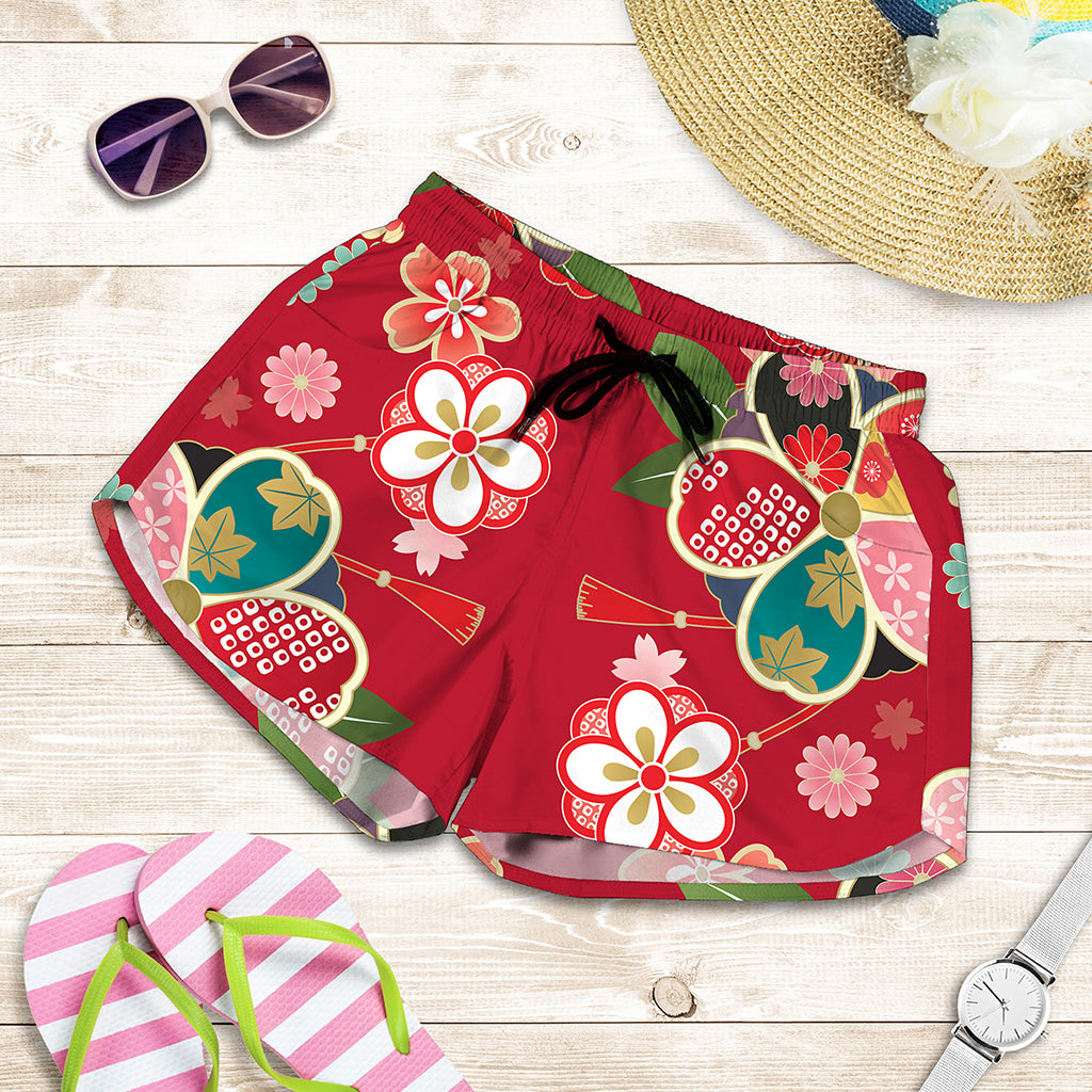 Japanese Kimono Pattern Print Women's Shorts