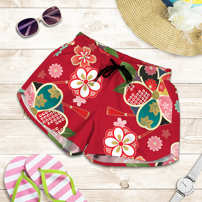 Japanese Kimono Pattern Print Women's Shorts