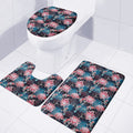 Japanese Koi And Chrysanthemums Print 3 Piece Bath Mat Set