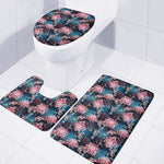Japanese Koi And Chrysanthemums Print 3 Piece Bath Mat Set