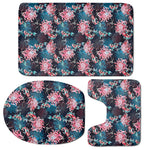 Japanese Koi And Chrysanthemums Print 3 Piece Bath Mat Set