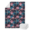 Japanese Koi And Chrysanthemums Print Blanket