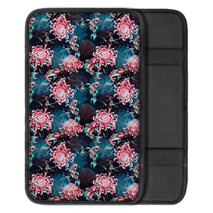 Japanese Koi And Chrysanthemums Print Car Center Console Cover