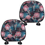 Japanese Koi And Chrysanthemums Print Car Headrest Covers