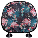 Japanese Koi And Chrysanthemums Print Car Headrest Covers