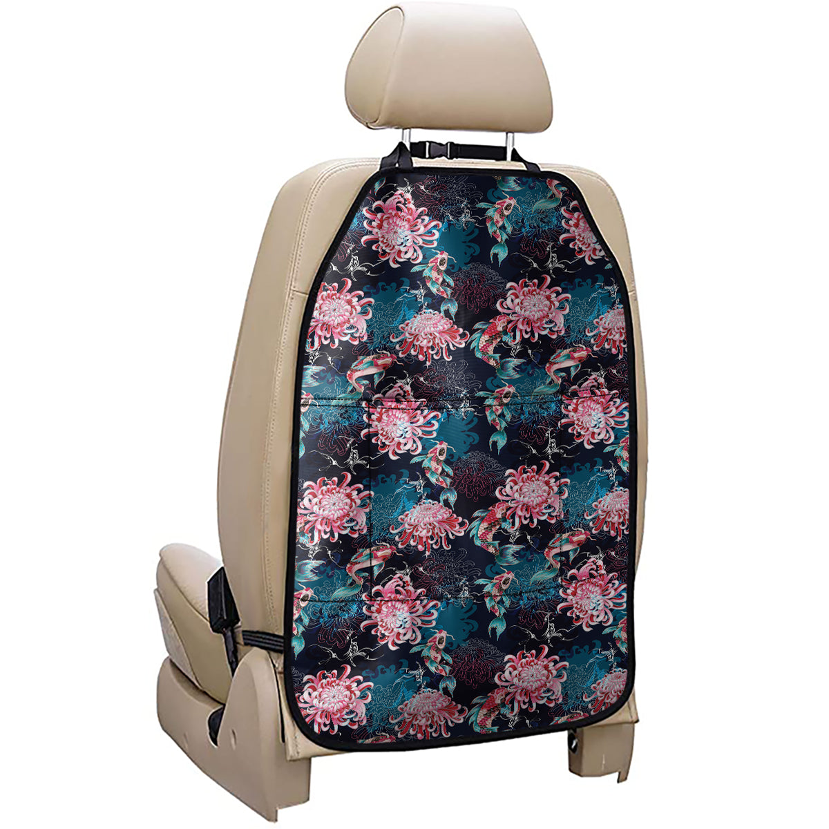 Japanese Koi And Chrysanthemums Print Car Seat Organizers