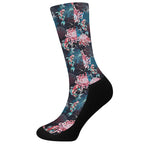 Japanese Koi And Chrysanthemums Print Crew Socks