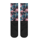 Japanese Koi And Chrysanthemums Print Crew Socks