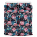 Japanese Koi And Chrysanthemums Print Duvet Cover Bedding Set