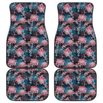 Japanese Koi And Chrysanthemums Print Front and Back Car Floor Mats