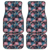 Japanese Koi And Chrysanthemums Print Front and Back Car Floor Mats