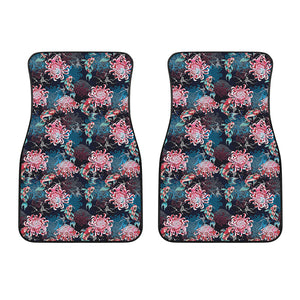 Japanese Koi And Chrysanthemums Print Front Car Floor Mats