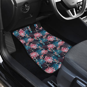 Japanese Koi And Chrysanthemums Print Front Car Floor Mats