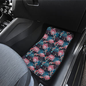 Japanese Koi And Chrysanthemums Print Front Car Floor Mats