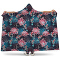 Japanese Koi And Chrysanthemums Print Hooded Blanket