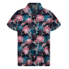 Japanese Koi And Chrysanthemums Print Men's Short Sleeve Shirt