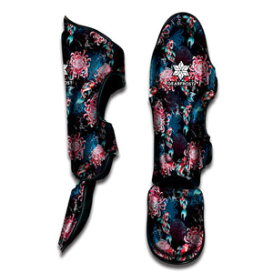 Japanese Koi And Chrysanthemums Print Muay Thai Shin Guard