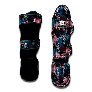 Japanese Koi And Chrysanthemums Print Muay Thai Shin Guard