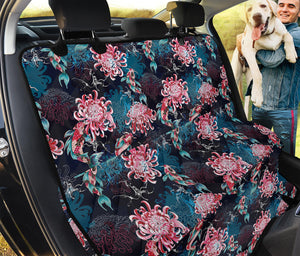 Japanese Koi And Chrysanthemums Print Pet Car Back Seat Cover