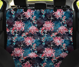 Japanese Koi And Chrysanthemums Print Pet Car Back Seat Cover