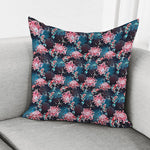 Japanese Koi And Chrysanthemums Print Pillow Cover