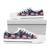 Japanese Koi And Chrysanthemums Print White Low Top Shoes