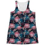 Japanese Koi And Chrysanthemums Print Women's Racerback Tank Top