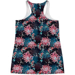 Japanese Koi And Chrysanthemums Print Women's Racerback Tank Top