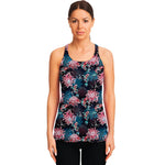 Japanese Koi And Chrysanthemums Print Women's Racerback Tank Top