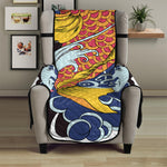 Japanese Koi And Flower Tattoo Print Armchair Protector