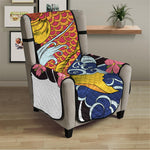 Japanese Koi And Flower Tattoo Print Armchair Protector