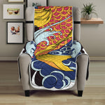 Japanese Koi And Flower Tattoo Print Armchair Protector