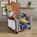 Japanese Koi And Flower Tattoo Print Armchair Protector