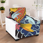 Japanese Koi And Flower Tattoo Print Armchair Slipcover