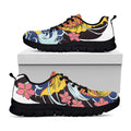 Japanese Koi And Flower Tattoo Print Black Running Shoes