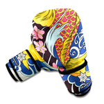 Japanese Koi And Flower Tattoo Print Boxing Gloves