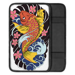 Japanese Koi And Flower Tattoo Print Car Center Console Cover