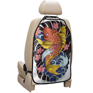 Japanese Koi And Flower Tattoo Print Car Seat Organizers