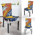 Japanese Koi And Flower Tattoo Print Dining Chair Slipcover