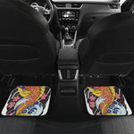 Japanese Koi And Flower Tattoo Print Front and Back Car Floor Mats