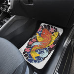 Japanese Koi And Flower Tattoo Print Front and Back Car Floor Mats