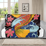 Japanese Koi And Flower Tattoo Print Futon Protector