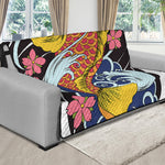 Japanese Koi And Flower Tattoo Print Futon Protector