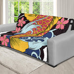 Japanese Koi And Flower Tattoo Print Futon Protector