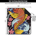 Japanese Koi And Flower Tattoo Print Futon Protector