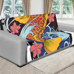 Japanese Koi And Flower Tattoo Print Futon Protector