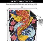 Japanese Koi And Flower Tattoo Print Futon Protector