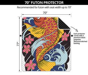 Japanese Koi And Flower Tattoo Print Futon Protector